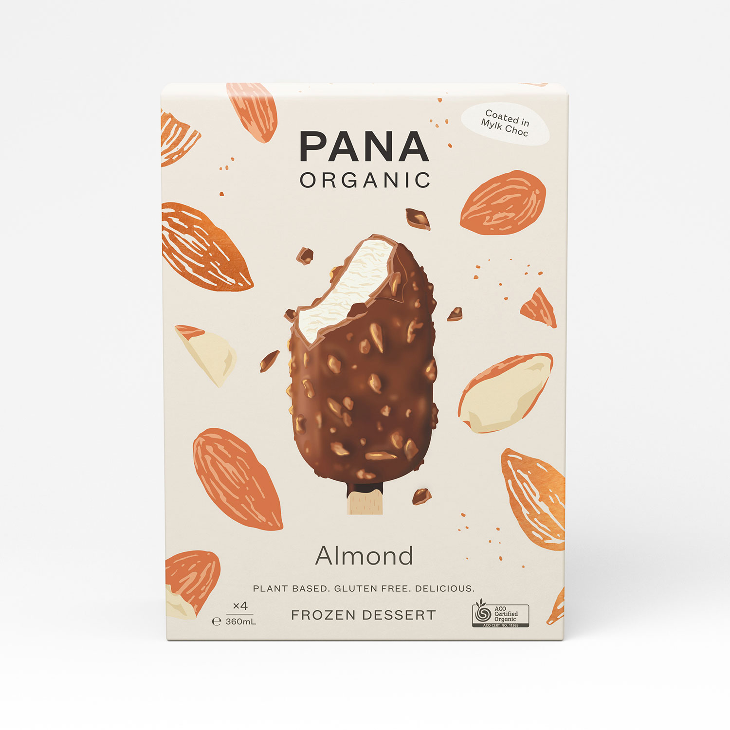 Pana Organic Ice-Cream Stick Almond (4 pck)