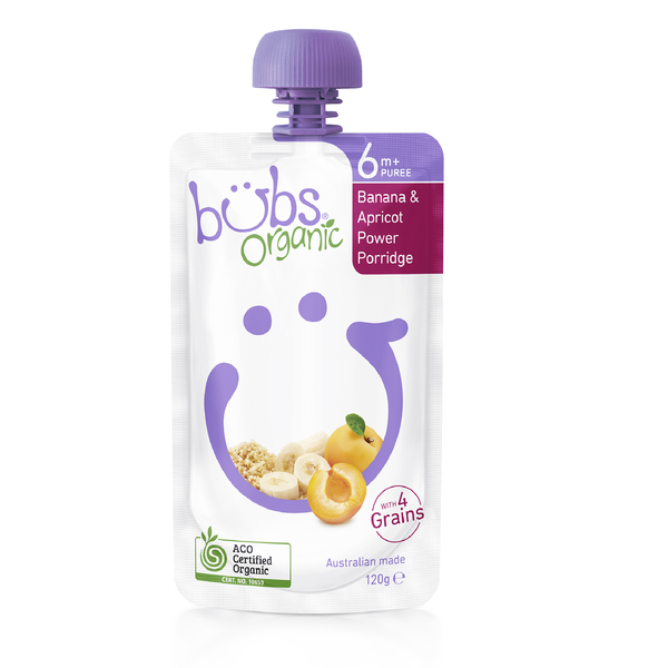 Organic Bubs Banana & Apricot Power Porridge(6m+)