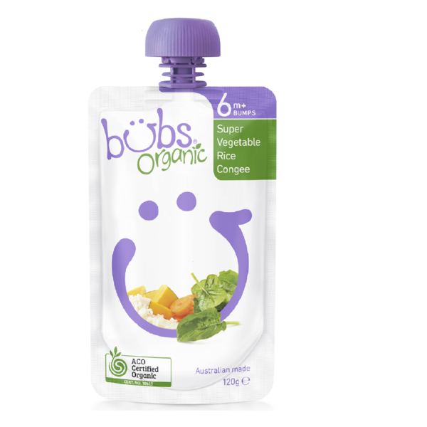 Organic Bubs Super Vegetable Rice Congee (6m+)
