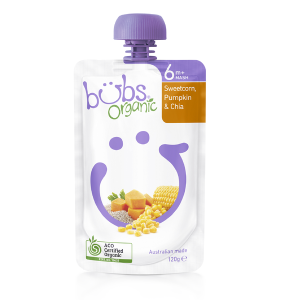 Organic Bubs Sweetcorn Pumpkin & Chia (6m+)
